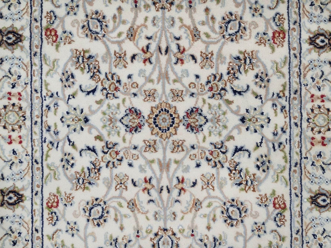 3'0" x 5'2" New Hand Knotted Ivory Wool & Silk Rectangle Oriental Rug - MOA10292467