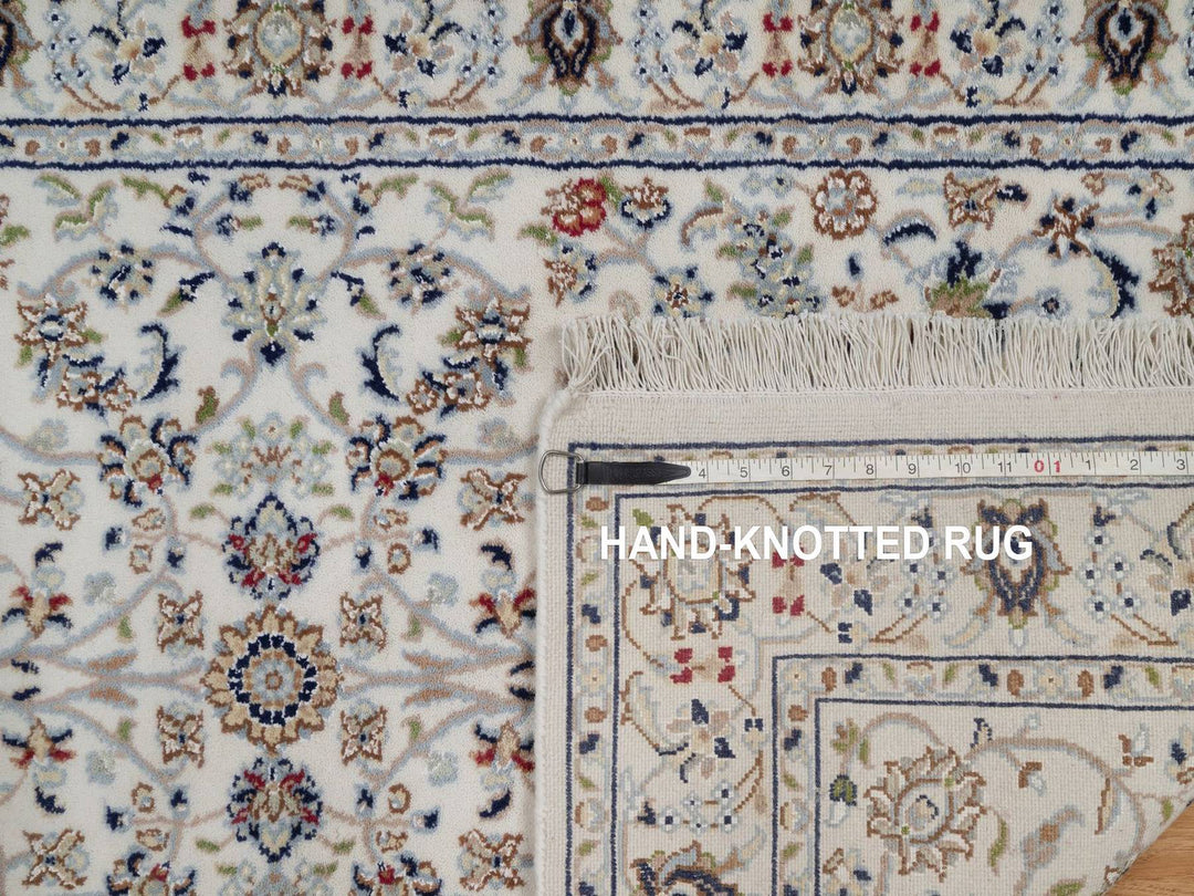 3'0" x 5'2" New Hand Knotted Ivory Wool & Silk Rectangle Oriental Rug - MOA10292467