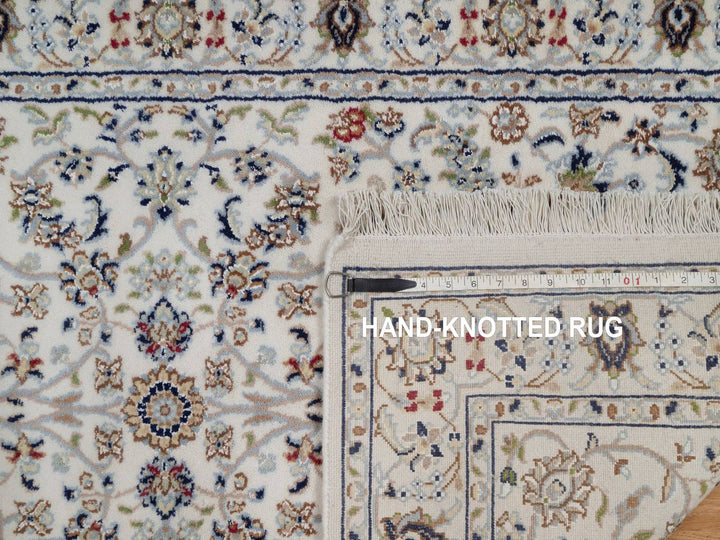 3'0" x 5'2" New Hand Knotted Ivory Wool & Silk Rectangle Oriental Rug - MOA10292467