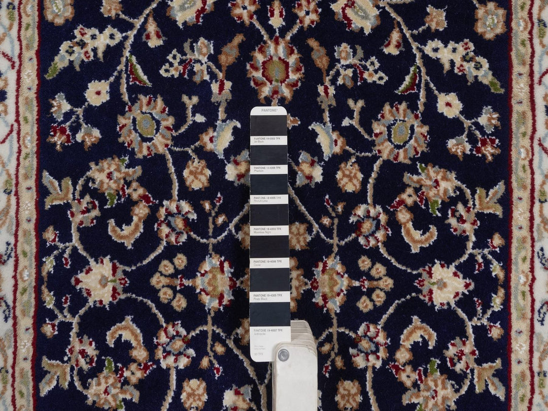 2'9" x 4'1" New Hand Knotted Blue Wool & Silk Rectangle Oriental Rug - MOA10292468