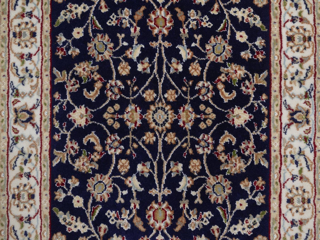 2'9" x 4'1" New Hand Knotted Blue Wool & Silk Rectangle Oriental Rug - MOA10292468