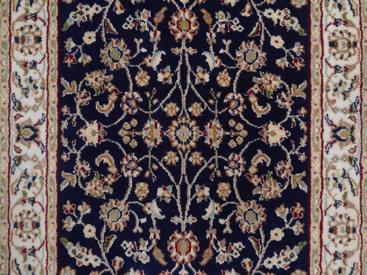2'9" x 4'1" New Hand Knotted Blue Wool & Silk Rectangle Oriental Rug - MOA10292468