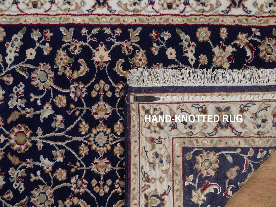 2'9" x 4'1" New Hand Knotted Blue Wool & Silk Rectangle Oriental Rug - MOA10292468