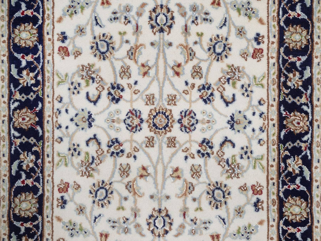 2'8" x 4'2" New Hand Knotted Ivory Wool & Silk Rectangle Oriental Rug - MOA10292469