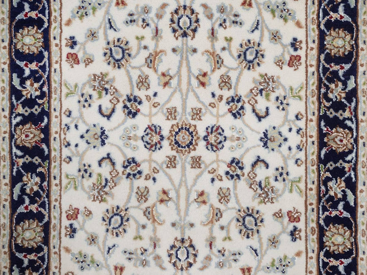 2'8" x 4'2" New Hand Knotted Ivory Wool & Silk Rectangle Oriental Rug - MOA10292469