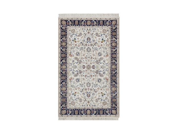 3'0" x 5'2" New Hand Knotted Ivory Wool & Silk Rectangle Oriental Rug - MOA10292470