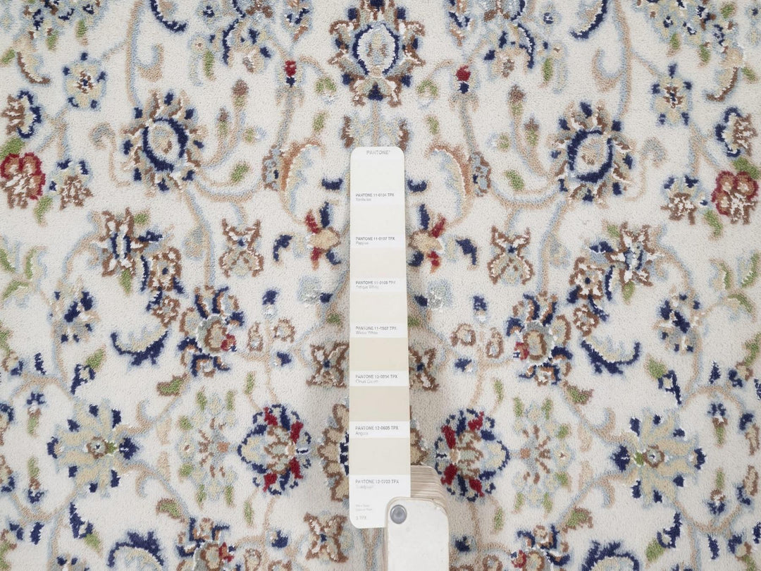 3'0" x 5'2" New Hand Knotted Ivory Wool & Silk Rectangle Oriental Rug - MOA10292470