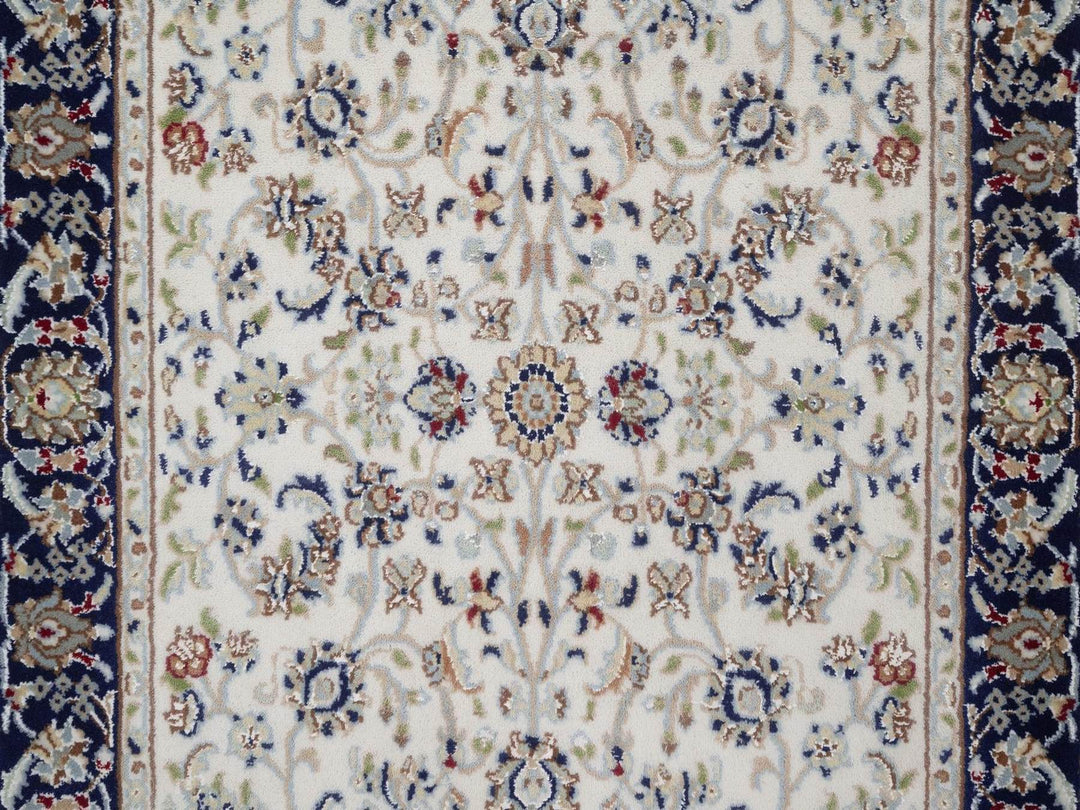 3'0" x 5'2" New Hand Knotted Ivory Wool & Silk Rectangle Oriental Rug - MOA10292470