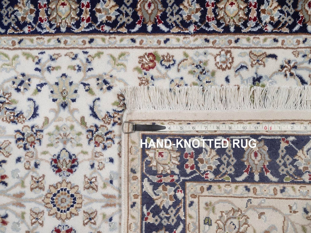 3'0" x 5'2" New Hand Knotted Ivory Wool & Silk Rectangle Oriental Rug - MOA10292470