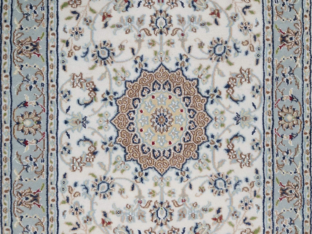 2'9" x 18'4" New Hand Knotted Ivory Wool & Silk Runner Oriental Rug - MOA10292478