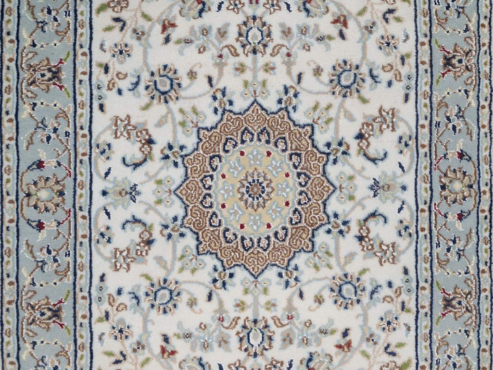 2'9" x 18'4" New Hand Knotted Ivory Wool & Silk Runner Oriental Rug - MOA10292478