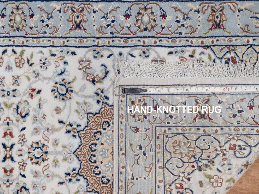 2'9" x 18'4" New Hand Knotted Ivory Wool & Silk Runner Oriental Rug - MOA10292478