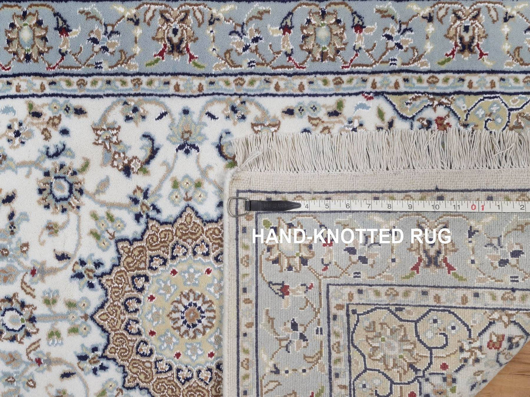2'9" x 14'5" New Hand Knotted Ivory Wool & Silk Runner Oriental Rug - MOA10292488