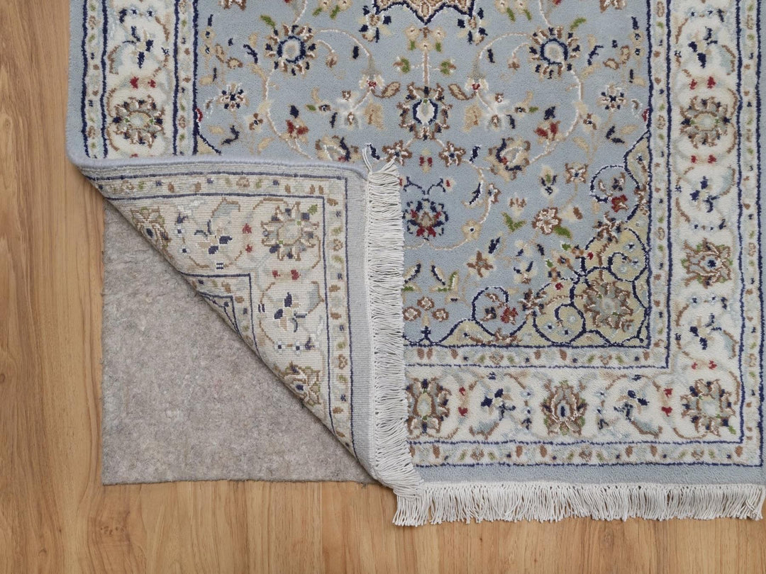 2'7" x 16'2" New Hand Knotted Blue Wool & Silk Runner Oriental Rug - MOA10292489