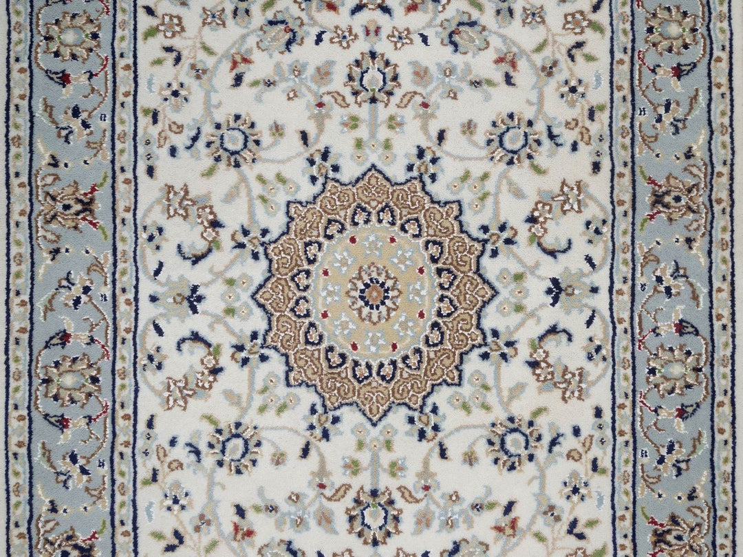 2'9" x 12'4" New Hand Knotted Ivory Wool & Silk Runner Oriental Rug - MOA10292490
