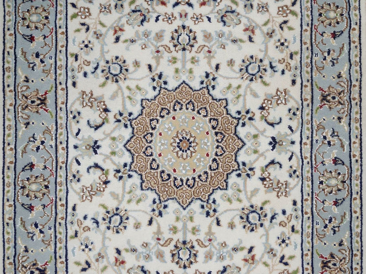 2'9" x 12'4" New Hand Knotted Ivory Wool & Silk Runner Oriental Rug - MOA10292490