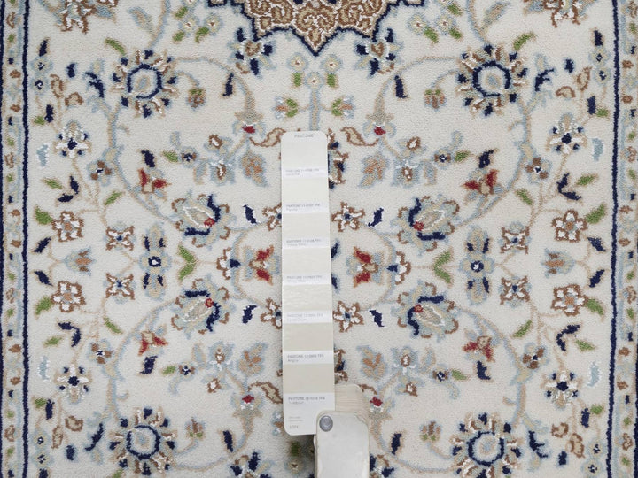 2'9" x 12'4" New Hand Knotted Ivory Wool & Silk Runner Oriental Rug - MOA10292490