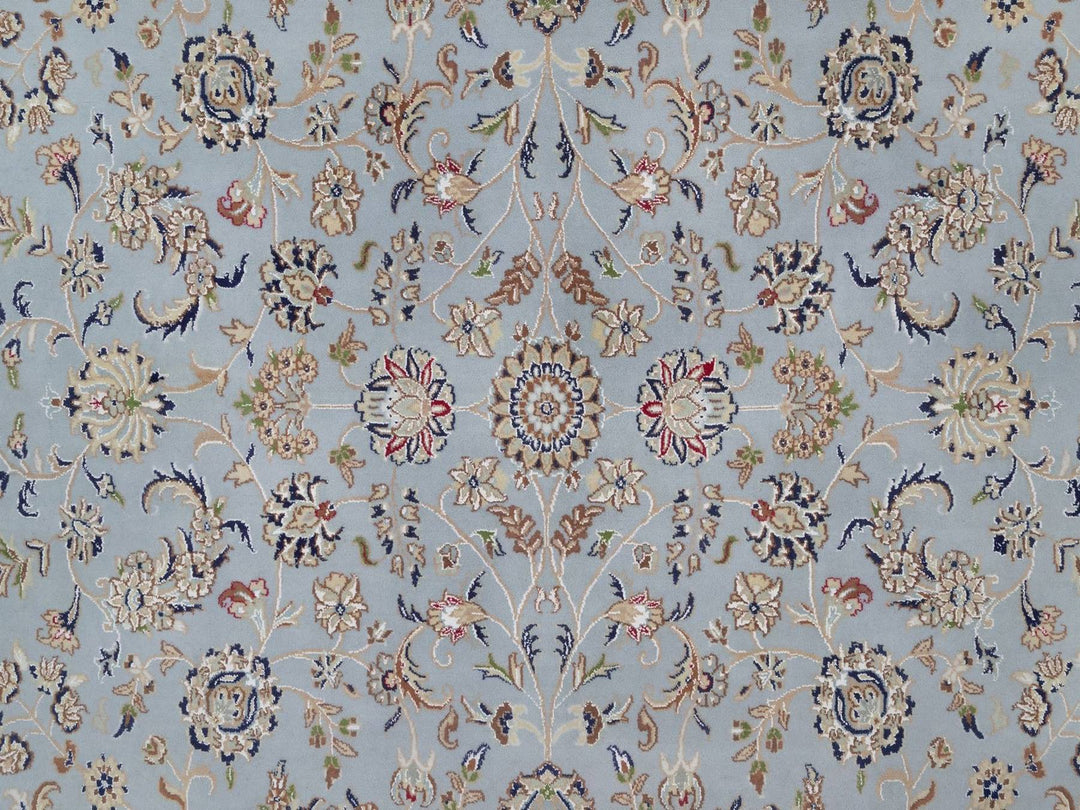 7'10" x 10'2" New Hand Knotted Blue Wool & Silk Rectangle Oriental Rug - MOA10292495