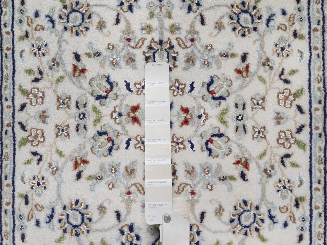 2'8" x 18'5" New Hand Knotted Ivory Wool & Silk Runner Oriental Rug - MOA10292496