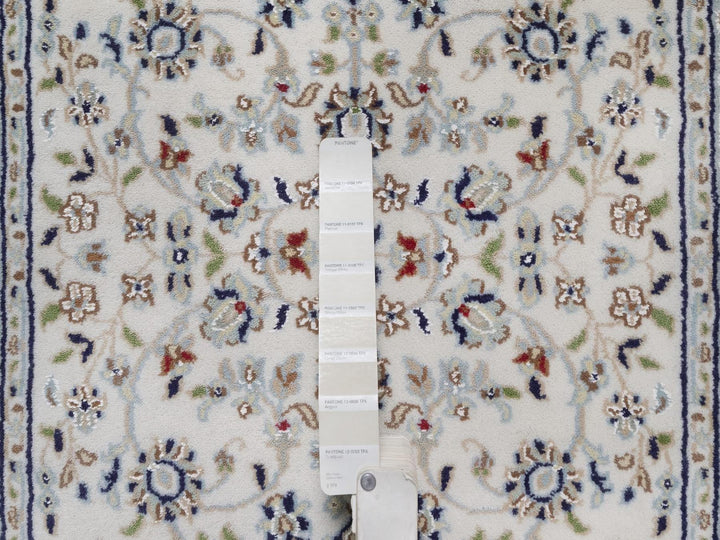 2'8" x 18'5" New Hand Knotted Ivory Wool & Silk Runner Oriental Rug - MOA10292496