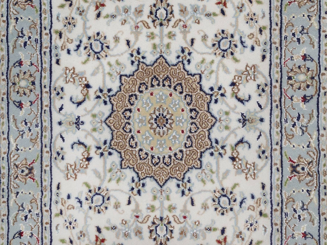 2'8" x 18'5" New Hand Knotted Ivory Wool & Silk Runner Oriental Rug - MOA10292496