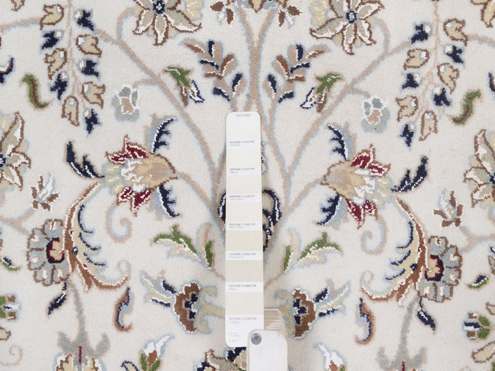 8'11" x 12'1" New Hand Knotted Ivory Wool & Silk Rectangle Oriental Rug - MOA10292497