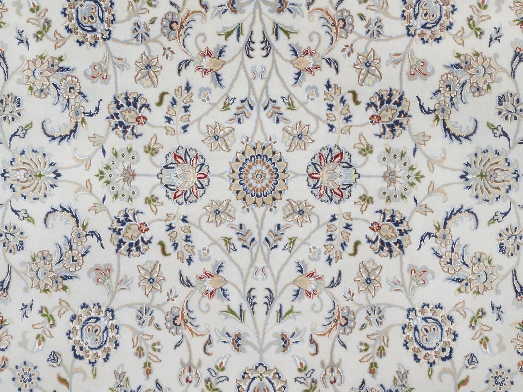 8'1" x 10'4" New Hand Knotted Ivory Wool & Silk Rectangle Oriental Rug - MOA10292498