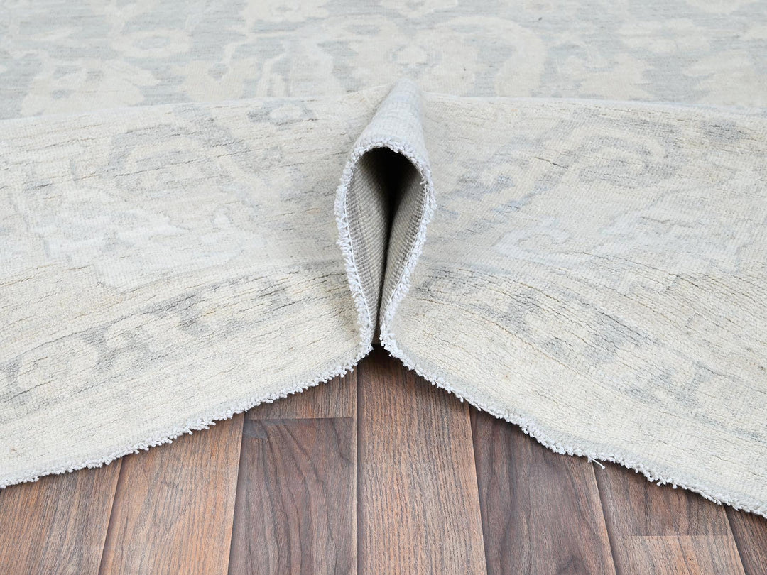 8'9" x 11'10" New Hand Knotted Grey Wool Rectangle Oriental Rug - MOA102924