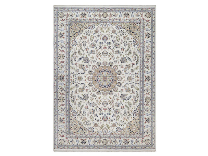 10'0" x 14'0" New Hand Knotted Ivory Wool & Silk Rectangle Oriental Rug - MOA10292501