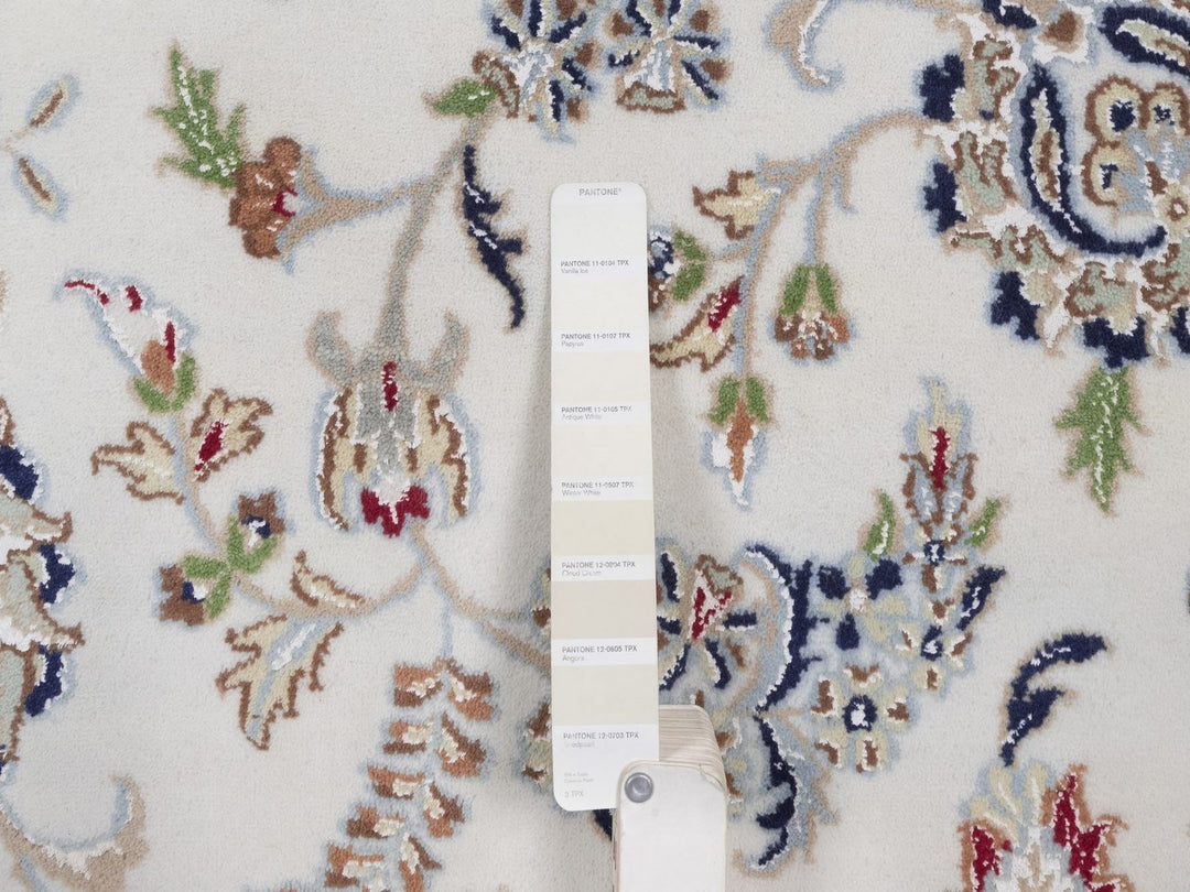 10'0" x 14'0" New Hand Knotted Ivory Wool & Silk Rectangle Oriental Rug - MOA10292501