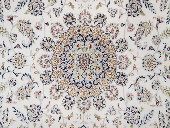 10'0" x 14'0" New Hand Knotted Ivory Wool & Silk Rectangle Oriental Rug - MOA10292501