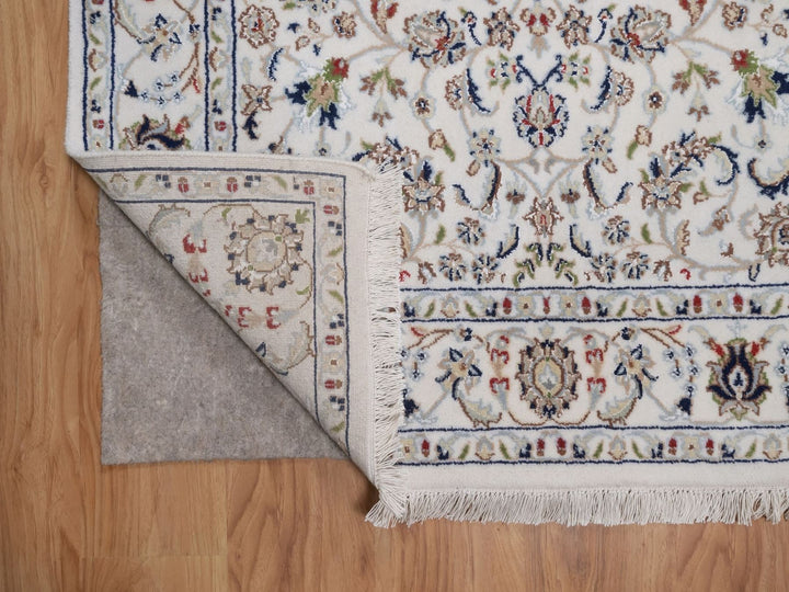 4'1" x 6'2" New Hand Knotted Ivory Wool & Silk Rectangle Oriental Rug - MOA10292503
