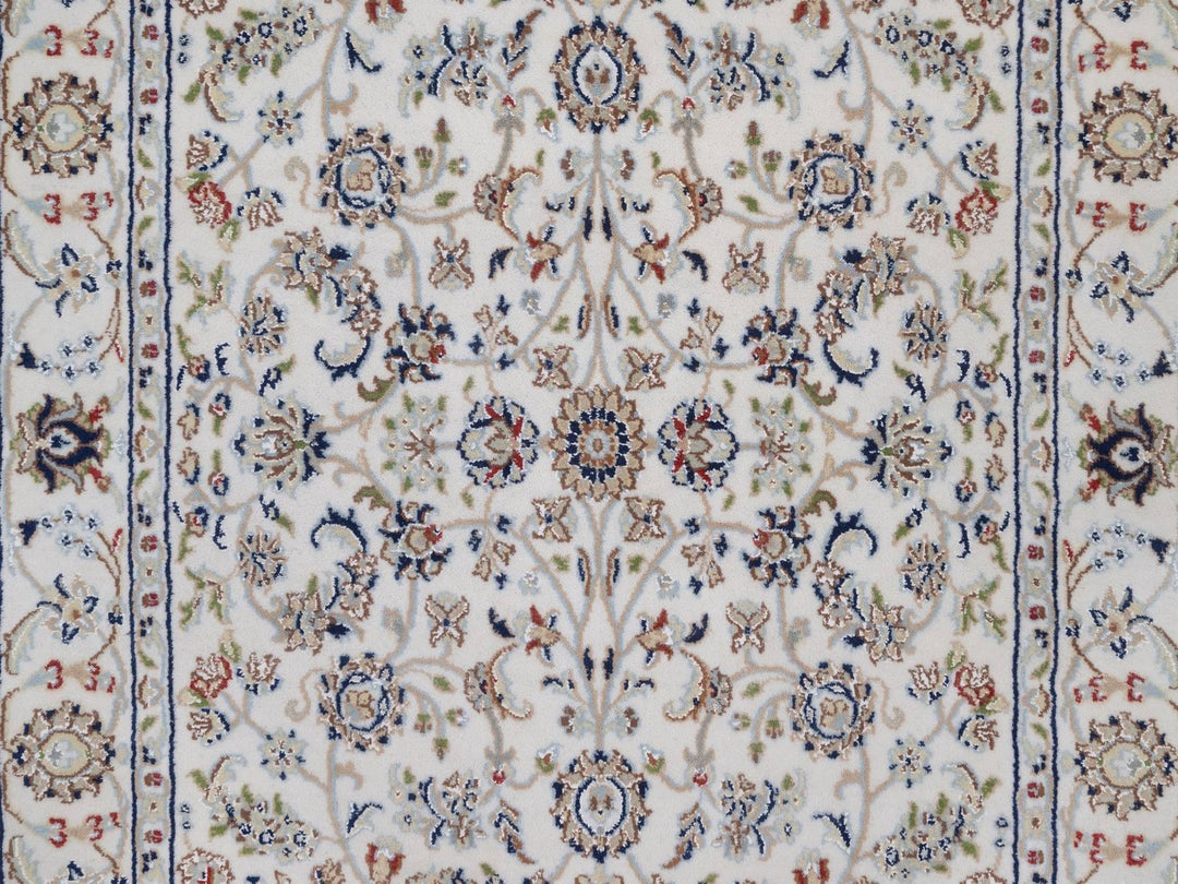 4'1" x 6'2" New Hand Knotted Ivory Wool & Silk Rectangle Oriental Rug - MOA10292503