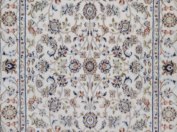4'1" x 6'2" New Hand Knotted Ivory Wool & Silk Rectangle Oriental Rug - MOA10292503