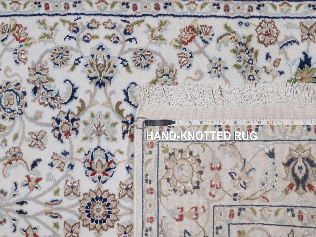 4'1" x 6'2" New Hand Knotted Ivory Wool & Silk Rectangle Oriental Rug - MOA10292503