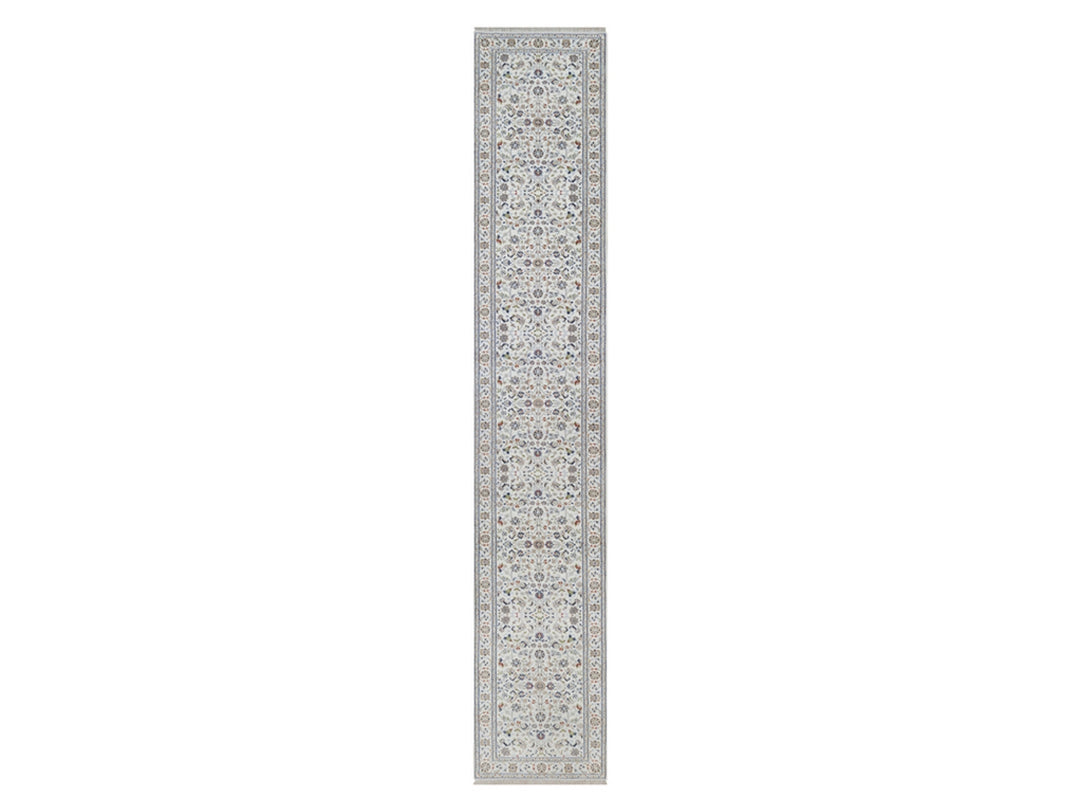 2'10" x 16'0" New Hand Knotted Ivory Wool & Silk Runner Oriental Rug - MOA10292509