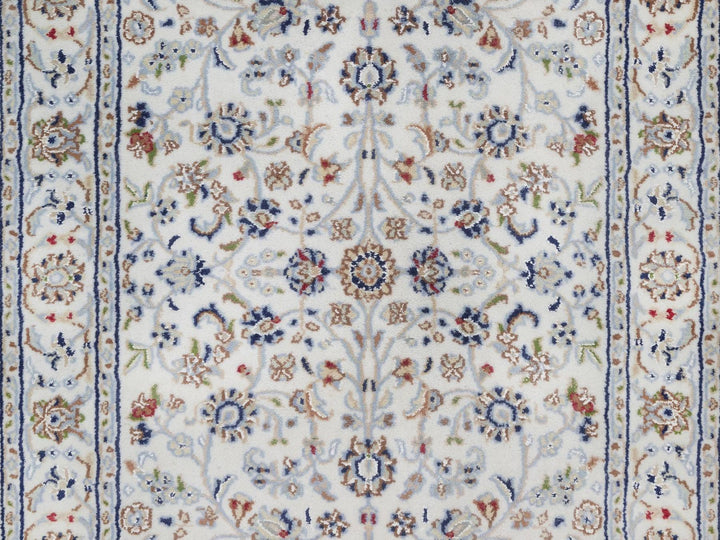 2'10" x 16'1" New Hand Knotted Ivory Wool & Silk Runner Oriental Rug - MOA10292510