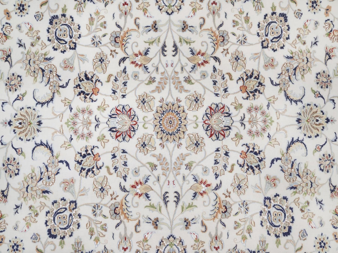 11'11" x 15'11" New Hand Knotted Ivory Wool & Silk Rectangle Oriental Rug - MOA10292511