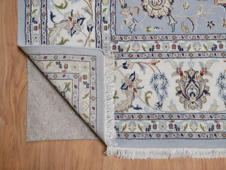 8'9" x 12'2" New Hand Knotted Blue Wool & Silk Rectangle Oriental Rug - MOA10292512