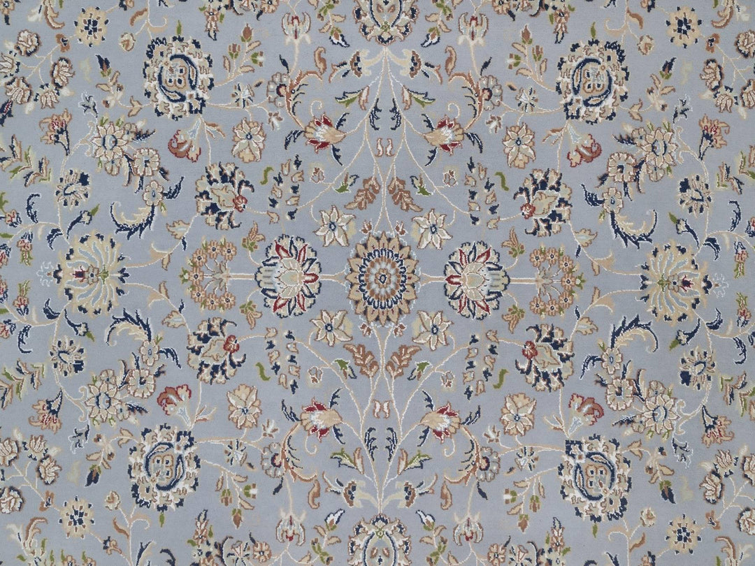 8'9" x 12'2" New Hand Knotted Blue Wool & Silk Rectangle Oriental Rug - MOA10292512