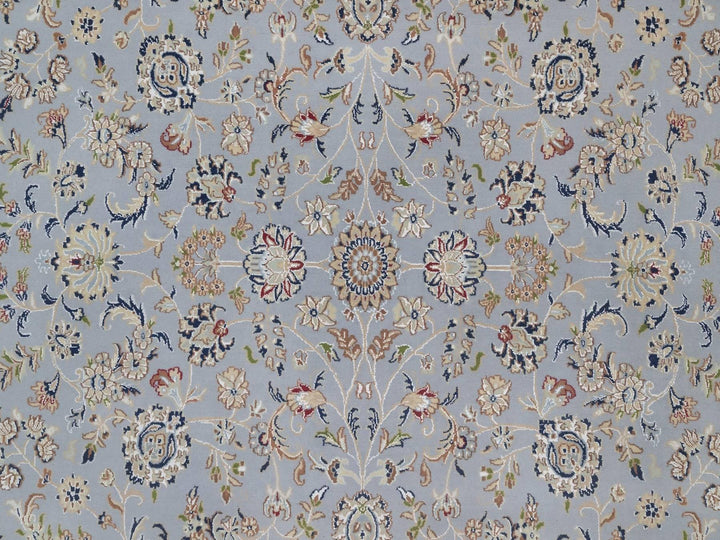 8'9" x 12'2" New Hand Knotted Blue Wool & Silk Rectangle Oriental Rug - MOA10292512