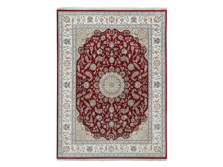 8'9" x 11'10" New Hand Knotted Red Wool & Silk Rectangle Oriental Rug - MOA10292513