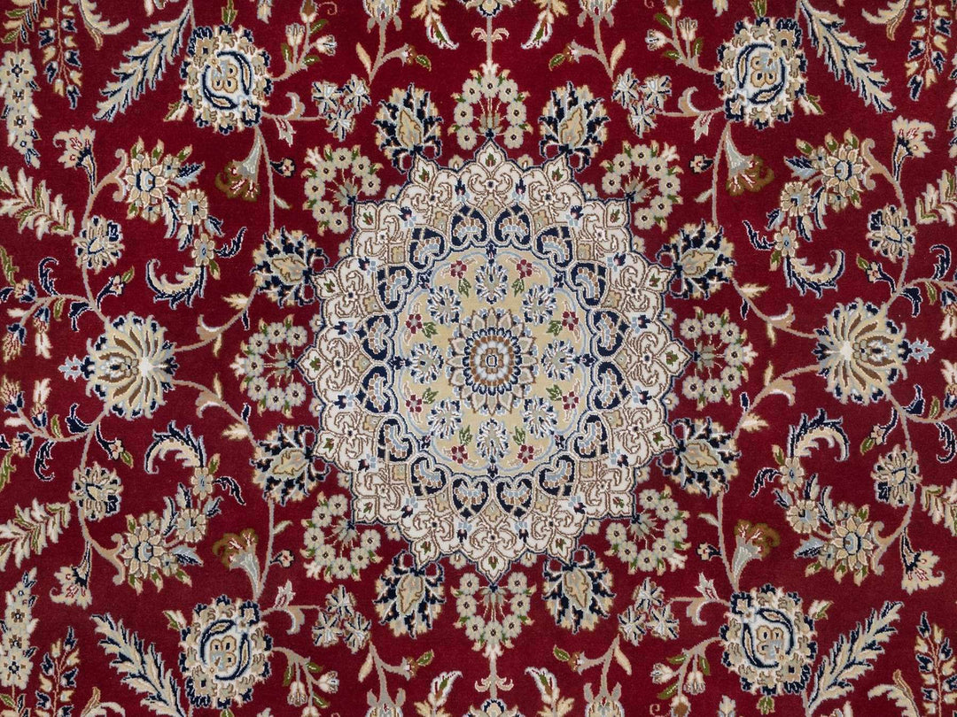 8'9" x 11'10" New Hand Knotted Red Wool & Silk Rectangle Oriental Rug - MOA10292513