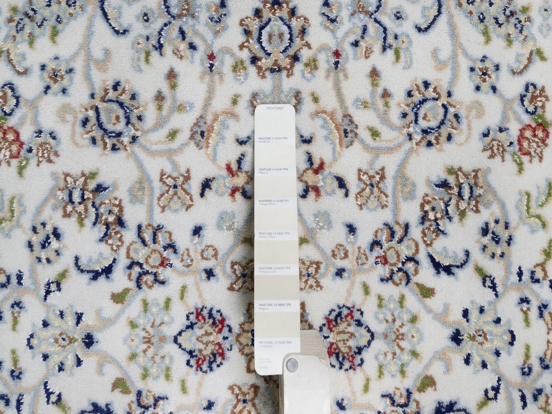 3'1" x 5'3" New Hand Knotted Ivory Wool & Silk Rectangle Oriental Rug - MOA10292514