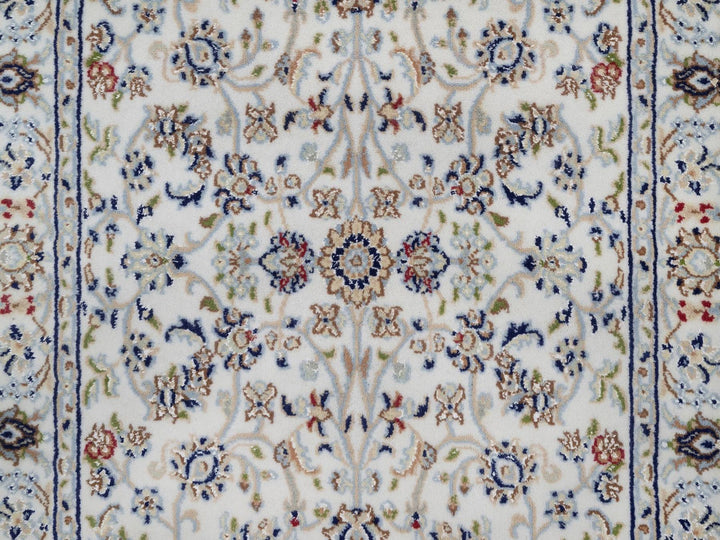 3'1" x 5'3" New Hand Knotted Ivory Wool & Silk Rectangle Oriental Rug - MOA10292514