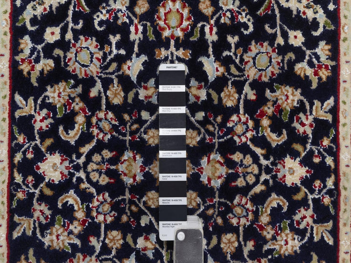 2'9" x 10'4" New Hand Knotted Blue Wool & Silk Runner Oriental Rug - MOA10292517
