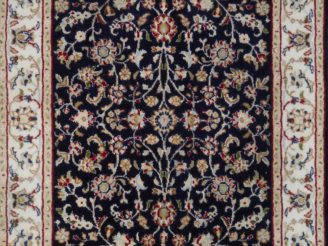 2'9" x 10'4" New Hand Knotted Blue Wool & Silk Runner Oriental Rug - MOA10292517