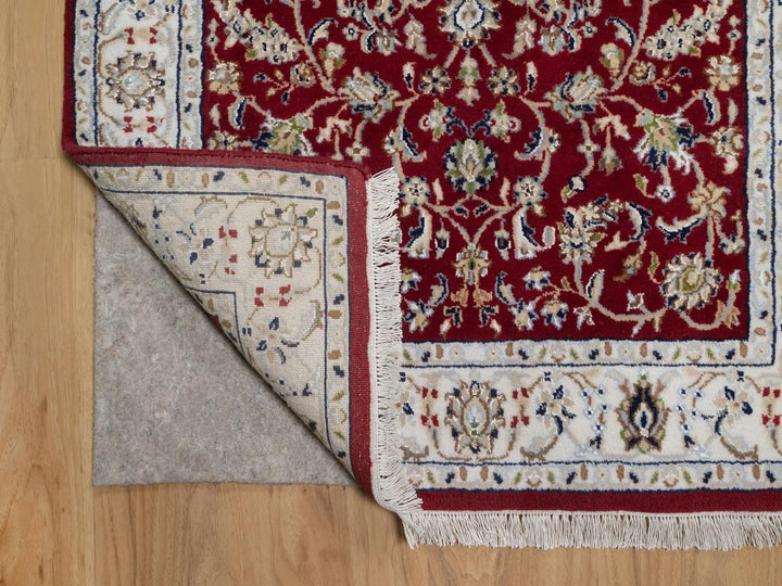 3'2" x 5'0" New Hand Knotted Red Wool & Silk Rectangle Oriental Rug - MOA10292518