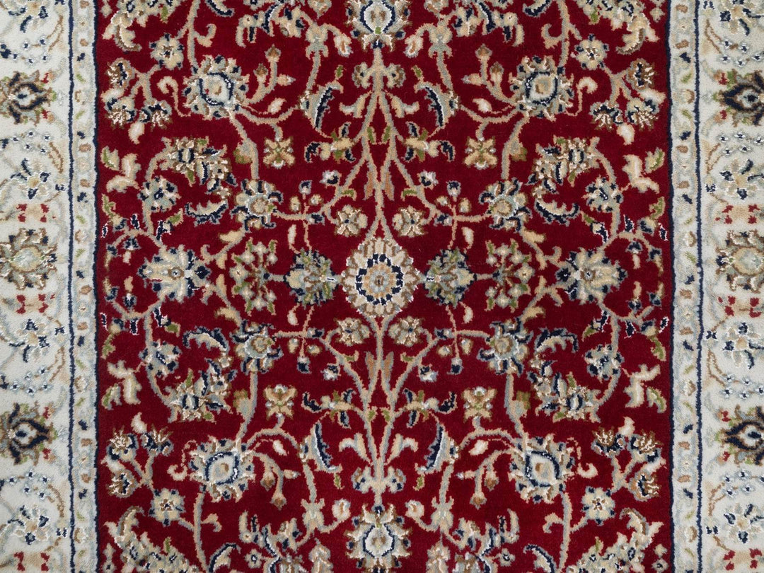 3'2" x 5'0" New Hand Knotted Red Wool & Silk Rectangle Oriental Rug - MOA10292518