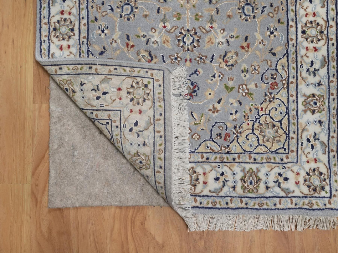 2'8" x 6'3" New Hand Knotted Blue Wool & Silk Runner Oriental Rug - MOA10292520